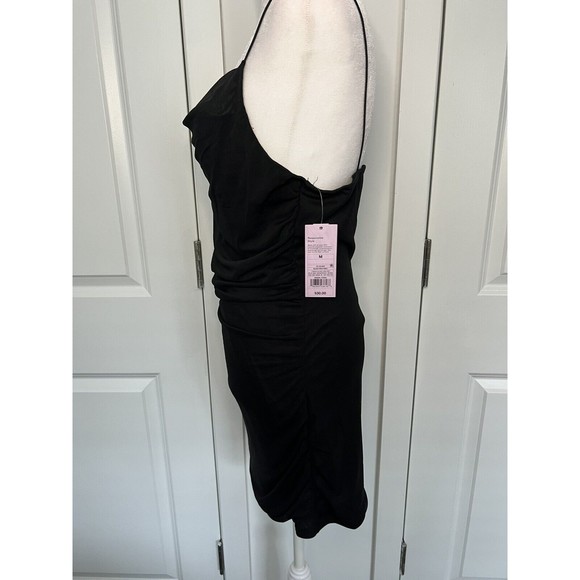 Wild Fable Black Mesh Dress Ruched Cowl Neck Size M Medium NWT - Picture 3 of 5